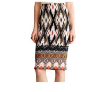 Anthropologie Meave Tribal Print Pencil Skirt - S